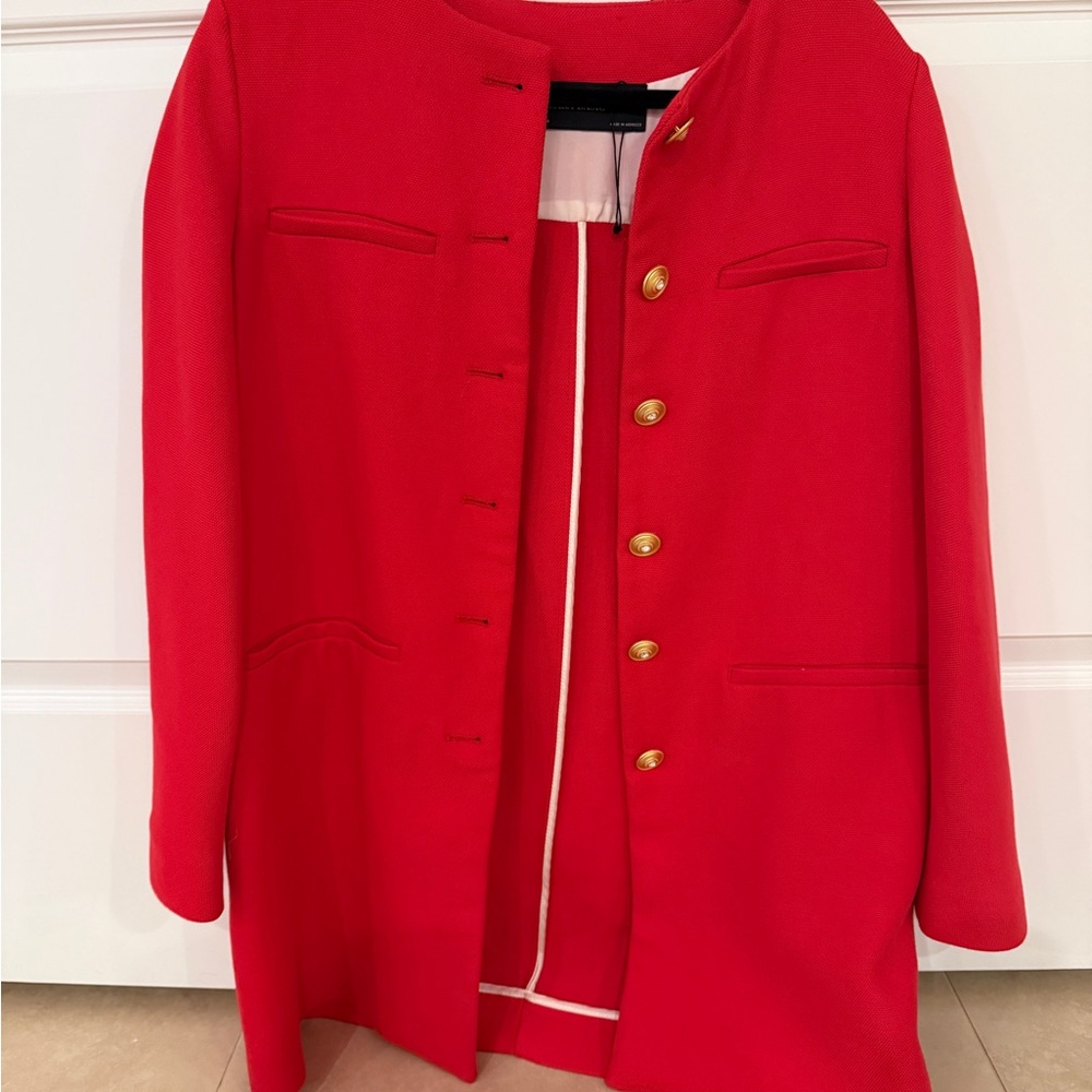 Zara Red Blazer with Gold Buttons